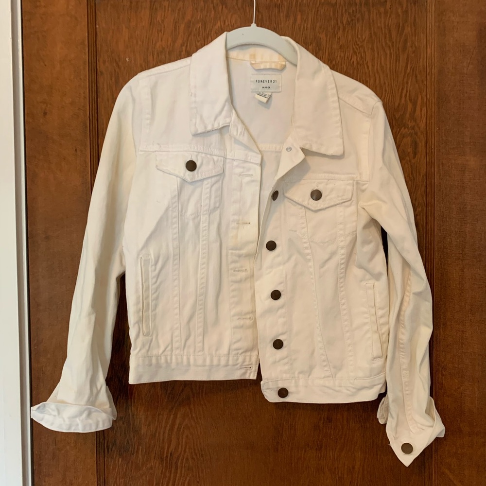 Forever 21 white jean jacket